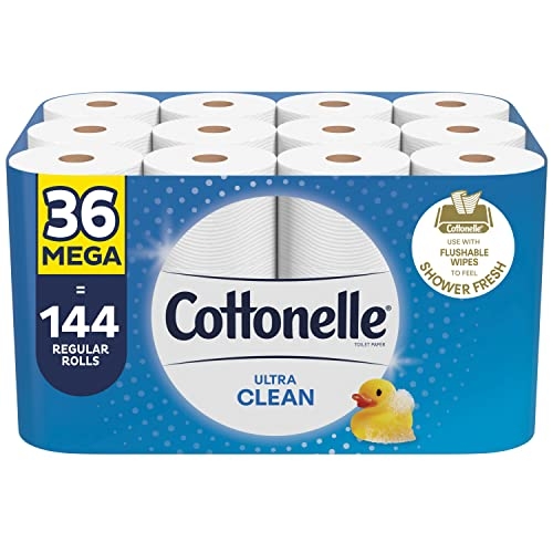 Cottonelle Ultra Clean Toilet Paper (36 Mega Rolls = 144 regular rolls)