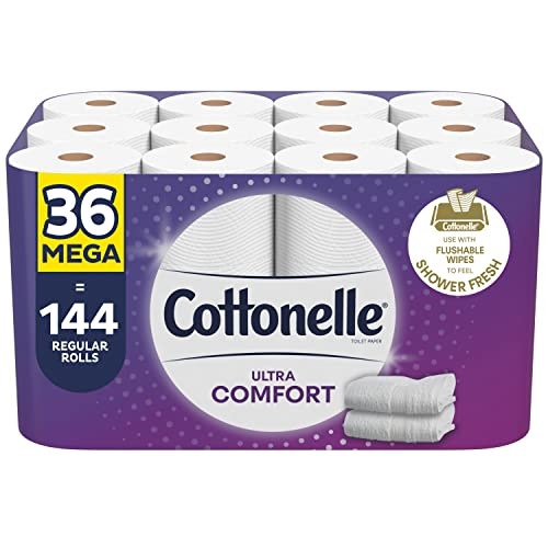Cottonelle Ultra Comfort Toilet Paper (36 Mega Rolls = 144 regular rolls)