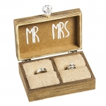 Cypress Home Mr. & Mrs. Wooden Ring Holder Box