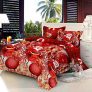 Decdeal Christmas Bedding Set 3D Printed Duvet Cover + 2pcs Pillowcases + Bed Sheet Set