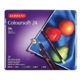 Derwent Colorsoft Pencils, 4mm Core, Metal Tin, 24 Count