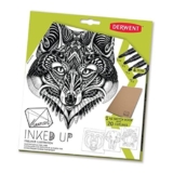 Derwent Graphik Line Makers Inked up Set, Includes 4 Line Maker Pens and Sketchbook with 20 Outlines