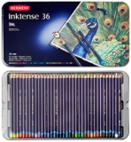 Derwent Inktense Pencils, 4mm Core, Metal Tin, Assorted Colors, 36 Count