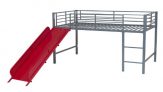 DHP Junior Fantasy Loft Bed, Silver with Red Slide