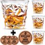 Diamond Whiskey Glasses – Set of 4 – by Vaci + 4 Drink Coasters