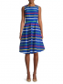 HBC Stripes Holiday Multistripe Sleeveless Midi Dress