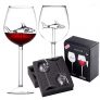 DRINKMALL Shark Wine Glass Crystal Clear Clarity 2 Pack