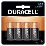 Duracell 123 High Power Lithium Batteries, 3V – 4 count