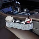 eing Car Seat Side Drop Organizer, Bling Car Seat Pockets with Cup Holder and 2 Charging Port
