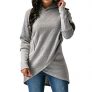 Elfremore Women Long Sleeve Wrap Hoodie Sweatshirt Asymmetric Hem Pullover Tops