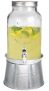 Estilo Glass Mason Jar Beverage Drink Dispenser with Ice Bucket Stand, Clear, 1.5 gallon
