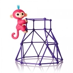 Fingerlings – Jungle Gym Playset + Interactive Baby Monkey Aimee (Coral Pink with Blue Hair)