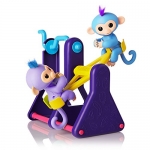 Fingerlings Playset – See-Saw with 2 Fingerlings Baby Monkey Toys – “Willy” (Blue) and “Milly” (Purple) – by WowWee