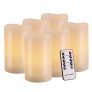 Flameless Battery Operated Pillar Flickering LED Candle Set, Pack of 6 with Remote