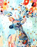 DIY Oil Painting Paint by Number Kit- Painted Deer