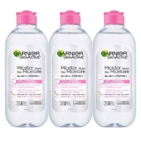 Garnier Micellar Cleansing Water, All-In One Makeup Remover + Face Cleanser (3 x 400mL)
