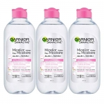 Garnier Micellar Cleansing Water, All-In One Makeup Remover + Face Cleanser (3 x 400mL)