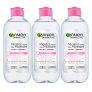 Garnier Micellar Cleansing Water, All-In One Makeup Remover + Face Cleanser (3 x 400mL)