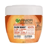 Garnier Skinactive Glow Boost 2-in-1 Facial Mask + Scrub Mask + Scrub With Apricot Seed Extract, Silicone-free, 200ml