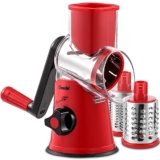 Geedel Kitchen Cheese Grater, Rotary Mandoline Vegetable Slicer with Interchangeable Blades
