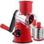 Geedel Kitchen Cheese Grater, Rotary Mandoline Vegetable Slicer with Interchangeable Blades