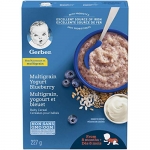GERBER CEREAL Stage 3 – Wheat with Yogourt & Blueberry, Baby Food, 227 g, 6 Pack