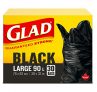 Glad Black Garbage Bags – Large 90 Litres- 30 Trash Bags