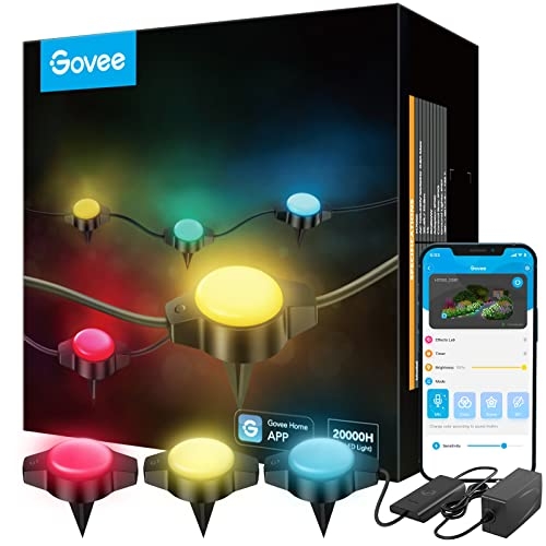 Govee Outdoor Ground Lights, WiFi RGBIC 36ft Landscape Lighting