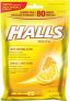 HALLS Triple Soothing Action Cough Drops, Honey Lemon, 1 Resealable Bag (80 Drops Total)