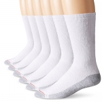 Hanes Men’s 6-Pack FreshIQ Sport Cuts Crew Socks White