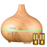 Homasy 150ml Mini Aroma Diffuser and Bloom Essential Oil Gift Set