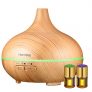 Homasy 150ml Mini Aroma Diffuser and Bloom Essential Oil Gift Set