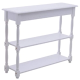 HOMCOM Entryway Wood Console Table with 2-Tier of Display Shelves