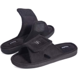 HomeTop Men’s Cozy Coral Velvet Memory Foam Open Toe Slipper