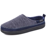 HomeTop Men’s Cotton Knit Terry Lined Slippers with Memory Foam