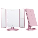 Homever Makeup Mirror Trifold 21 LED Light Vanity Mirror, Rose Gold