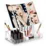 Homever Makeup Mirror Trifold 21 LED Light Vanity Mirror & Organizer, White