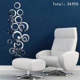 HOODDEAL 1 Set Acrylic Mirror Style Removable Decal Vinyl Art Wall Sticker Home Decor,24 PCS