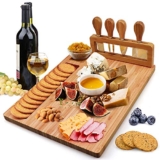 Hoseejoy Bamboo Cheese Board Set, Charcuterie Platter
