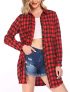 Hotouch Womens Flannel Plaid Casual Boyfriend Button Down Shirts