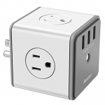 Huntkey Cubic Surge Protector USB Wall Adapter with 4 AC Outlets 3 USB Charging Ports