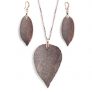 Idomeo Leaf Pendant Necklace & Drop Earrings Set