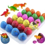 iGeeKid 24Pcs Dinosaur Eggs Easter Hatching Egg Toys