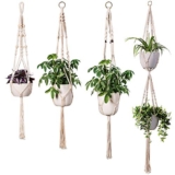 INDRESSME Macrame Plant Hanger Indoor – 4 Pack