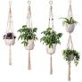 INDRESSME Macrame Plant Hanger Indoor – 4 Pack