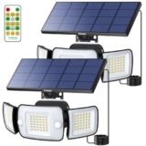 intelamp Solar Flood Lights Outdoor Motion Sensor (2 Pack)