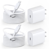 iPhone Charger Fast Charging, 2 Pack 20W USB C Wall Charger Block with 2 Pack (6&10ft) USB C to Lightning Cables