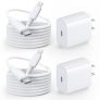 iPhone Charger Fast Charging, 2 Pack 20W USB C Wall Charger Block with 2 Pack (6&10ft) USB C to Lightning Cables