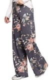 JINGCHENG Women’s Comfy Stretch Floral Print High Waist Drawstring Palazzo Wide Leg Pants
