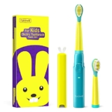 Fairywill Kids Rechargeable Sonic Electronic Toothbrush with Smart Timer and 3 Modes, Extra Soft Bristles and Cute Rabbit Travel Cover